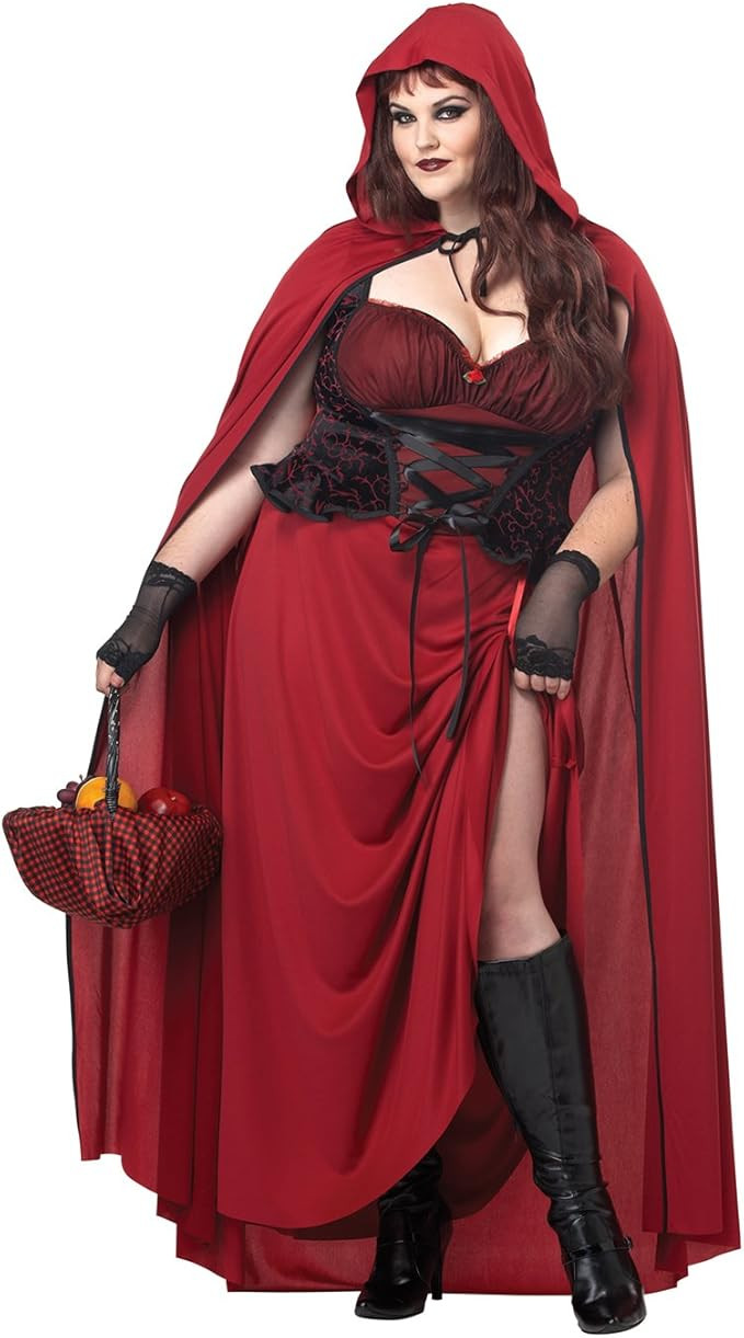 Plus Size Dark Red Riding Hood Costume | Amazon (US)