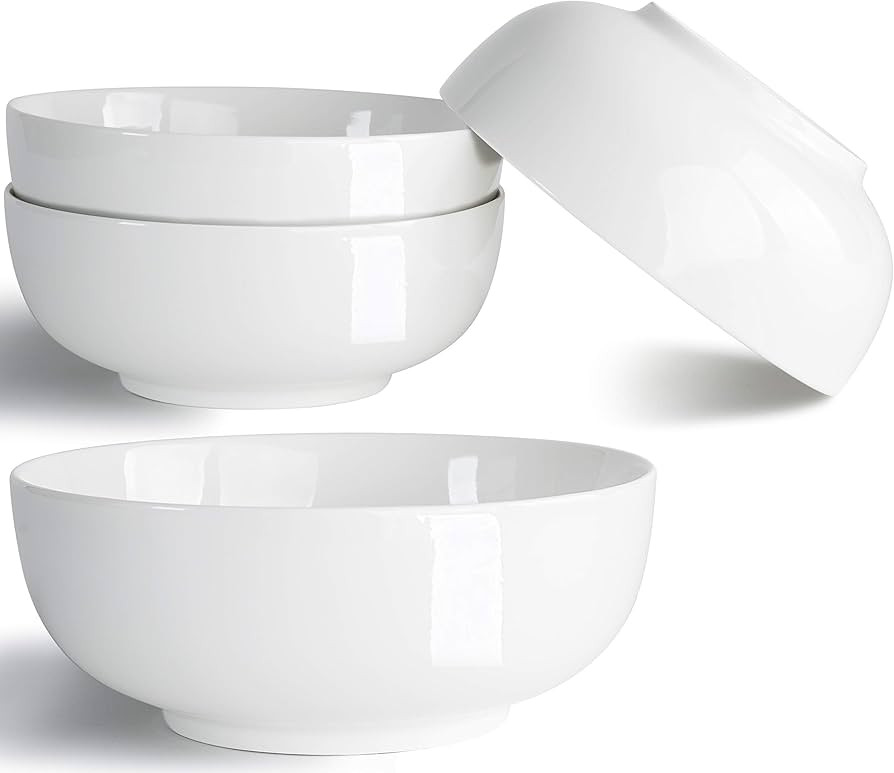 40 Ounces Soup Bowls, Salad Bowls, Cereal Bowls, Pasta Bowls, Pho Bowls, Durable Porcelain Off White | Amazon (US)