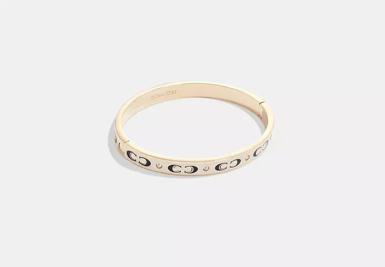 Signature Enamel Hinged Bangle | Coach Outlet CA