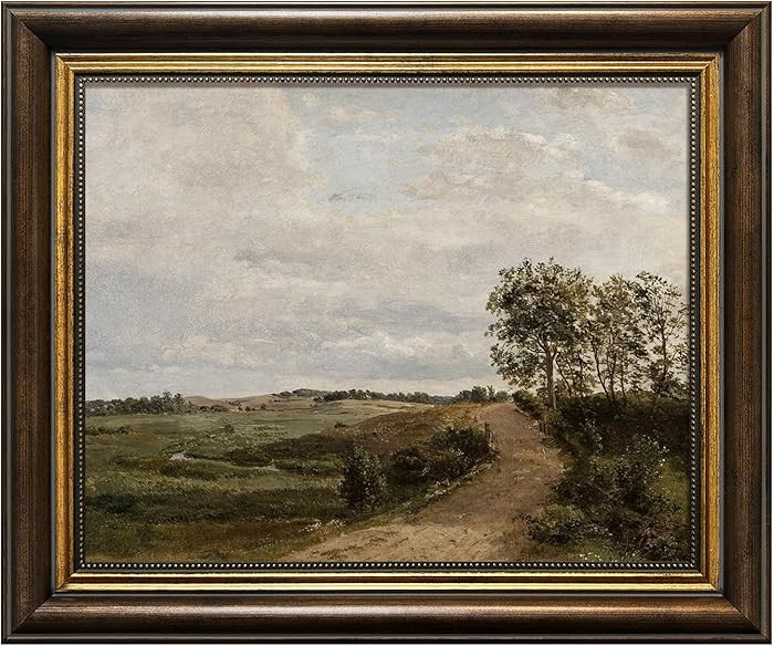 Countryside Hills Wall Art Canvas Print Vintage Gold Framed,Rustic Retro Landscape Prints Oil Pai... | Amazon (CA)