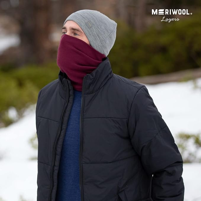MERIWOOL 100% Merino Wool Ski Neck Gaiter Winter Neck Warmer for Women and Men | Amazon (US)