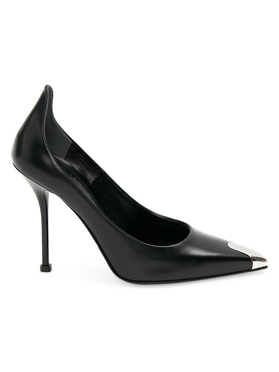 Alexander McQueen Women's Leather Point-Toe Pumps - Black - Size 41 (11) W | Saks Fifth Avenue OFF 5TH