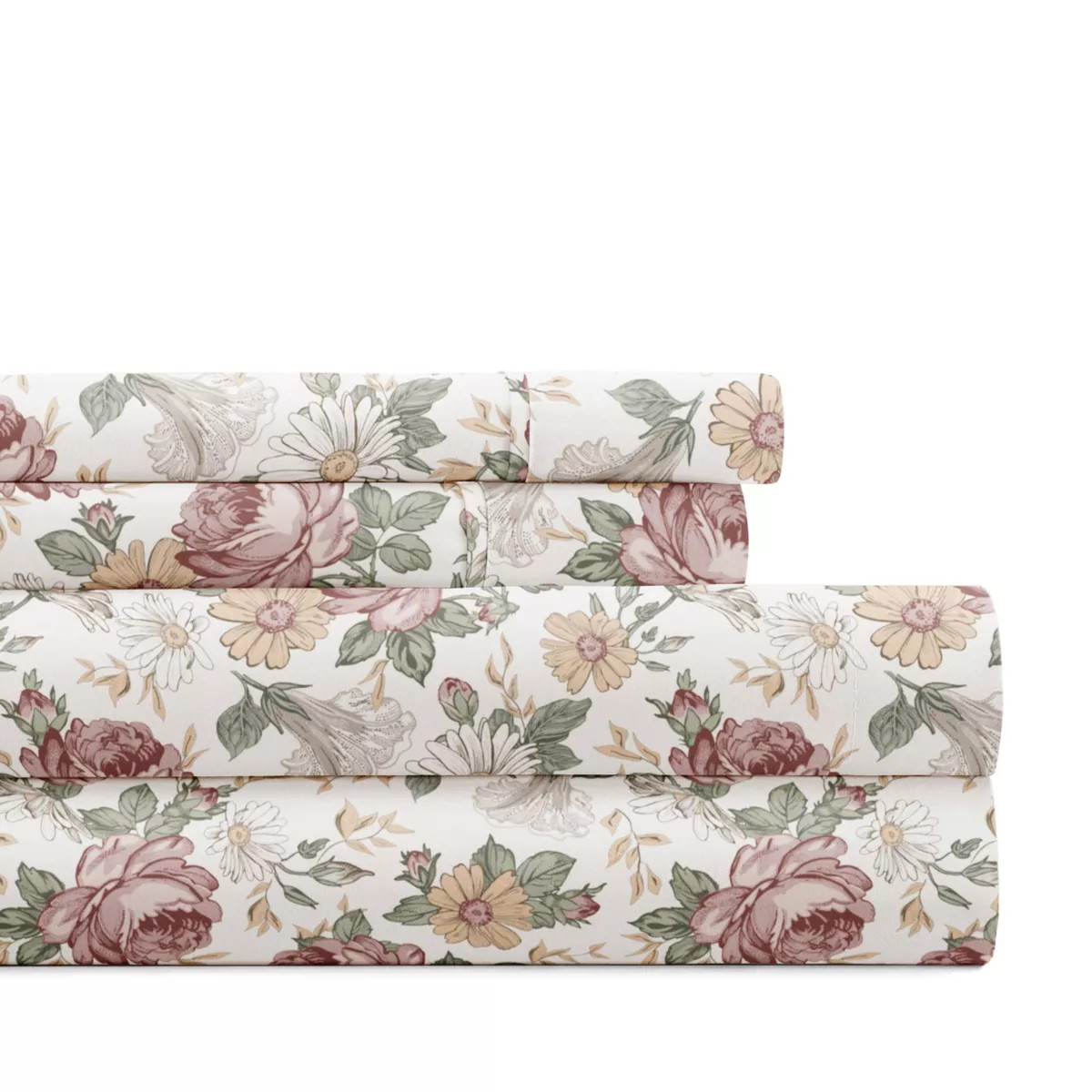 Delicate Blossoms Floral Patterned Ultra-Soft 4 Piece Bed Sheet Set - Becky Cameron | Target