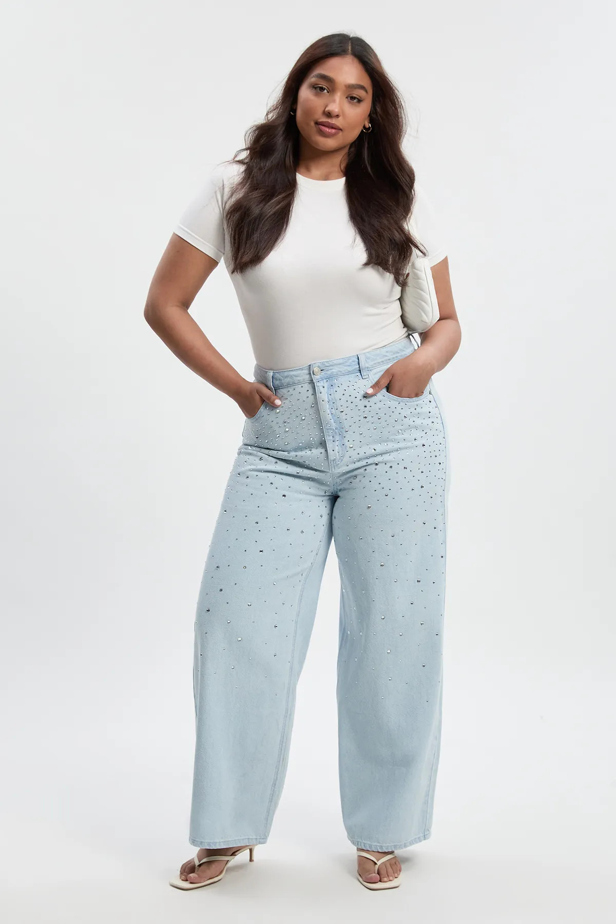 Plus Embellished High Waist Straight Leg Jean | Boohoo.com (UK & IE)