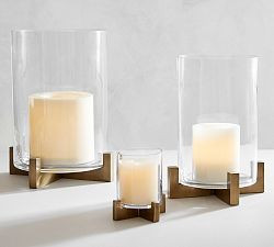 Brooks Cross Bar Hurricane Candle Holder | Pottery Barn (US)