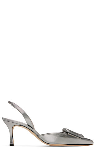 Manolo Blahnik - Silver Maysli Heels | SSENSE