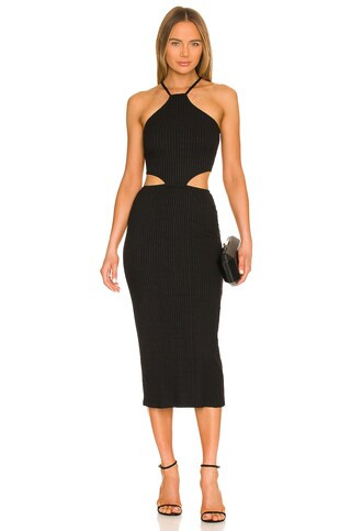 LNA Emmy Midi Dress in Black from Revolve.com | Revolve Clothing (Global)