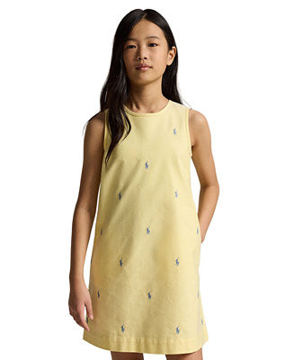 Girls' 7-16 Polo Pony Crewneck Oxford Dress | Macy's