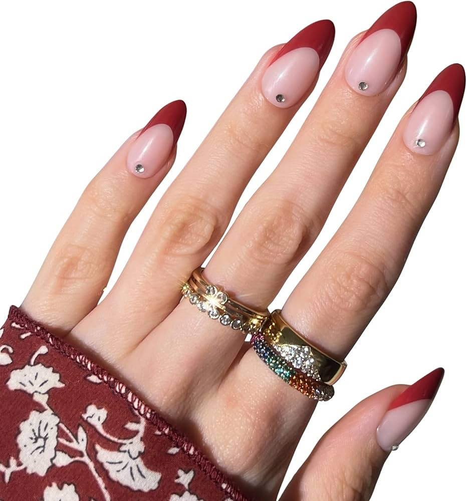 PaintLab Press-On Nails Manicure Kit, Pinot Noir, 30-Piece Set, Long-Lasting Fake Nails with Glue... | Amazon (US)