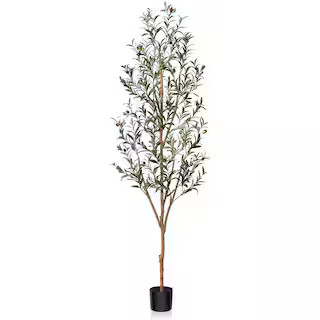Cubilan 6 FT Green Artificial Olive Tree Tall Faux Silk Plant | The Home Depot