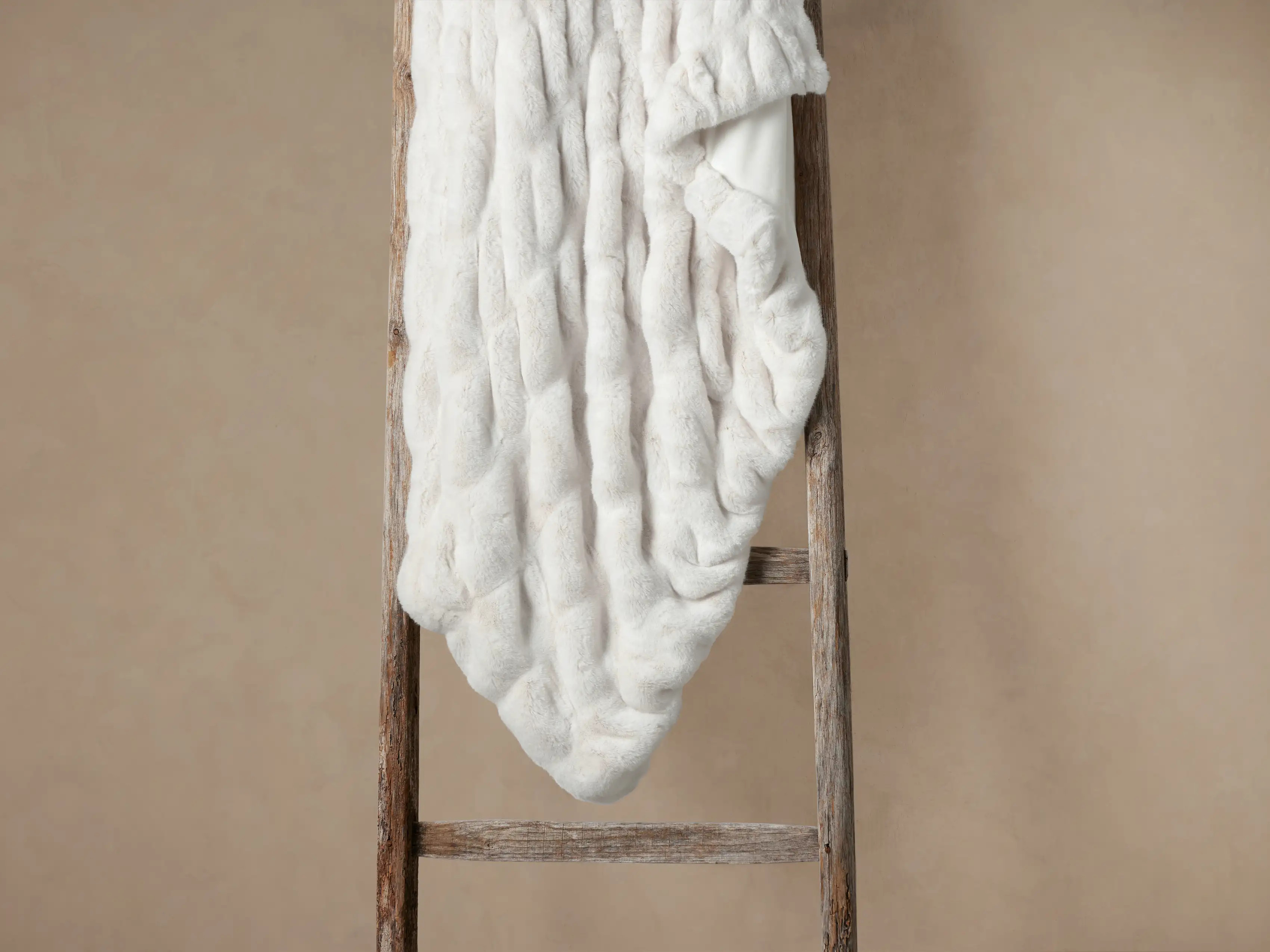 Luxe Faux Fur Pleated Throw | Arhaus