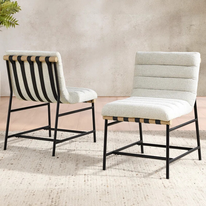 Nicco Cream Polyester Dining Chair (Set of 2) | AllModern