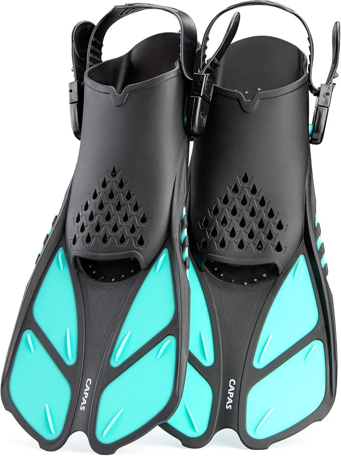 CAPAS Swim Fins, Snorkel Fins with Travel Size Short Fins for Snorkeling Diving Adjustable Open H... | Amazon (US)