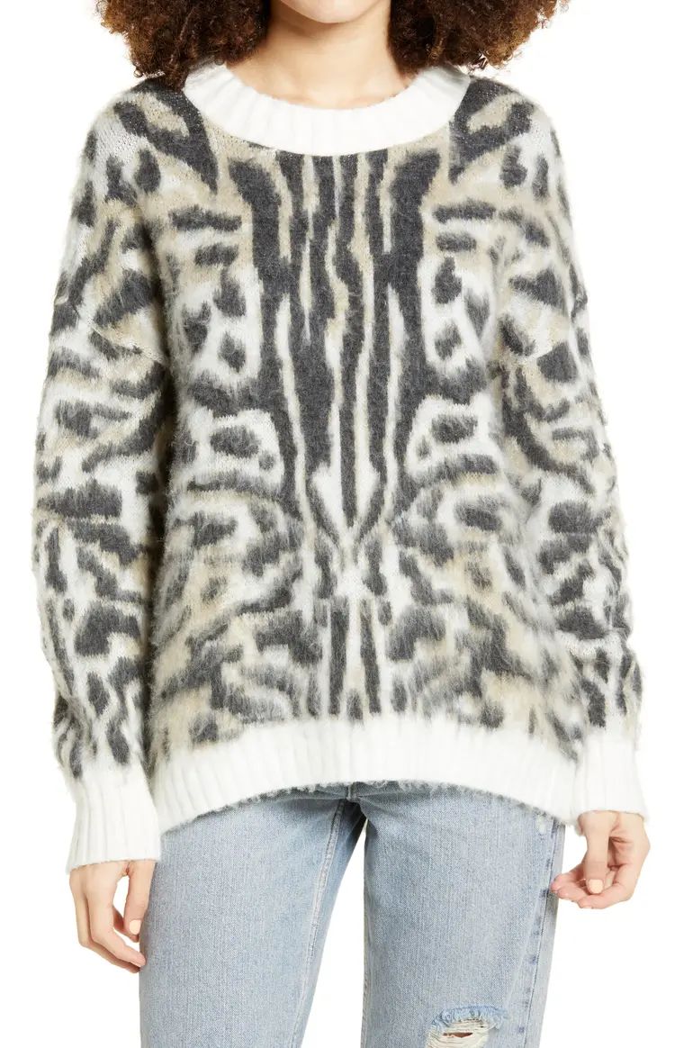 Leopard Brushed Pullover | Nordstrom