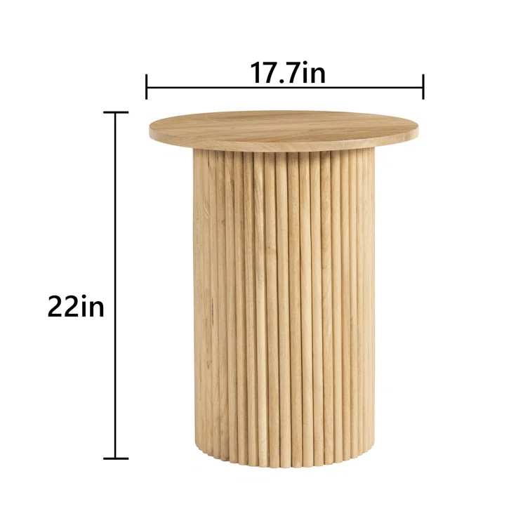 Serwon Pedestal Wood Round End Table | Wayfair North America