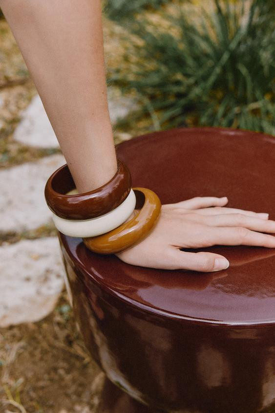 PACK OF 3 WOOD AND RESIN BRACELETS | Zara UK
