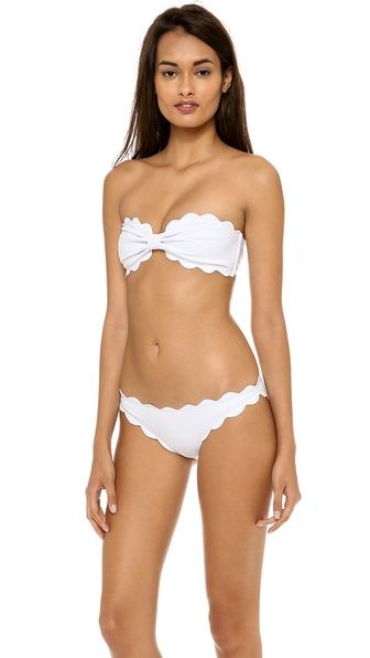 Marysia Swim Antibes Scallop Bikini Top - White | Shopbop