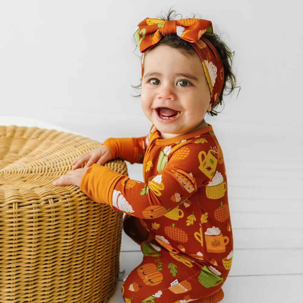 Pumpkin Spice Luxe Bow Headband | Little Sleepies