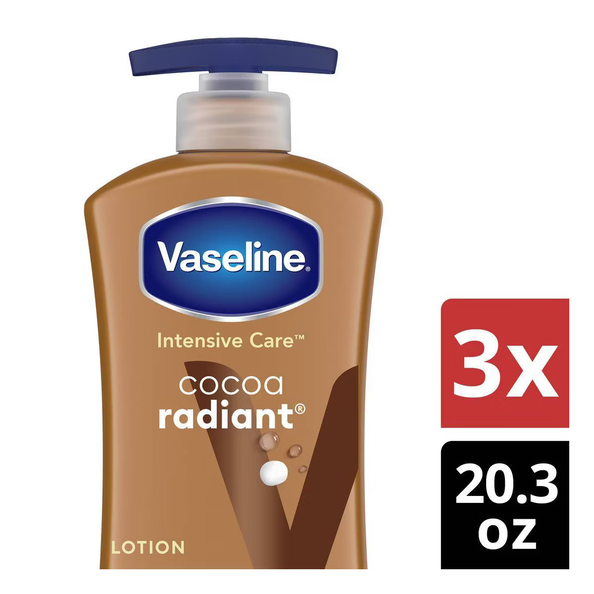 Vaseline Intensive Care Cocoa Radiant Hand and Body Lotion Cocoa Butter - 3pk/20.3 fl oz | Target