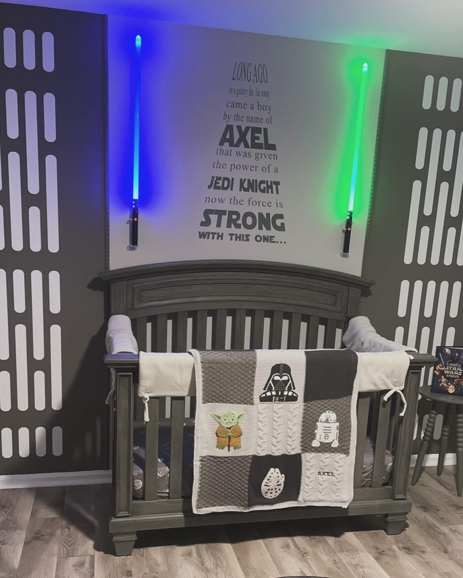 ✨In a galaxy far far away…we made the cutest nursery✨

Where’s all my Disney lovers at? Pottery Barn Kids & Target helped us create the cutest Star Wars nursery for our second born! 

✨Find links to everything you need by shopping my LTK in my bio! 

#starwarsnursery #potterybarnnursery #targetnursery #disneymom