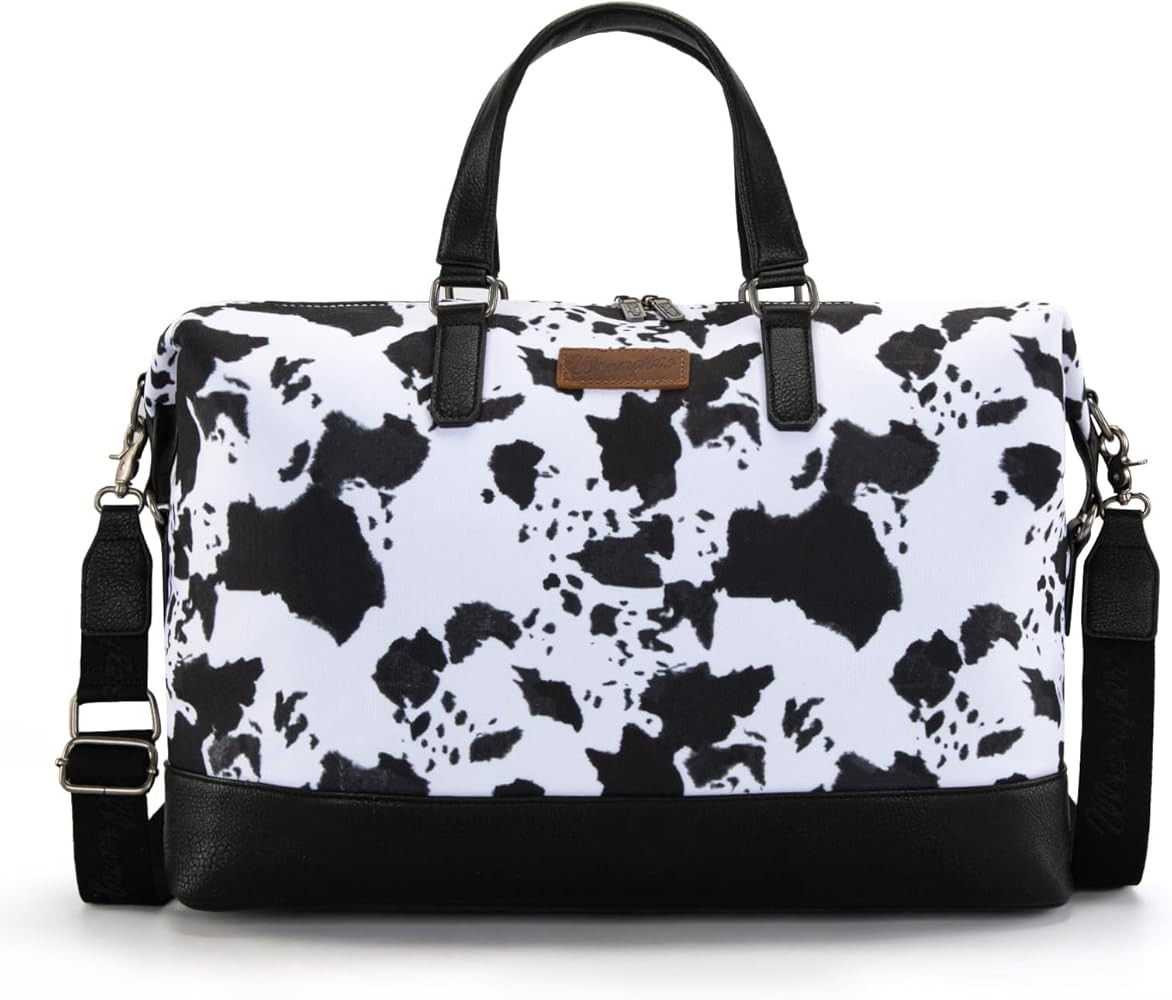 Wrangler Travel Duffle Bag for Women Oversized Cow Print Weekender Bag Overnight Bag WG133-5110BK | Amazon (US)