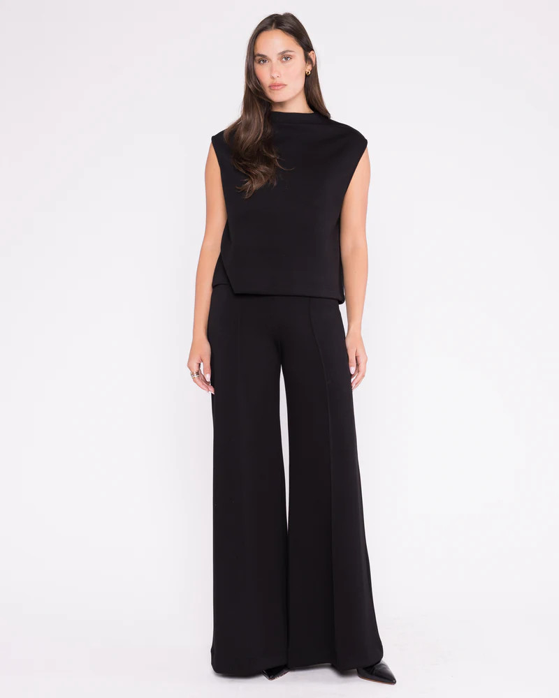 Black Scuba Wide Leg Pant | Ripley Rader