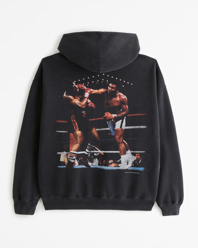 Abercrombie & Fitch Men's Vol. 28 Muhammad Ali Graphic Popover Hoodie in Black - Size M | Abercrombie & Fitch (US)