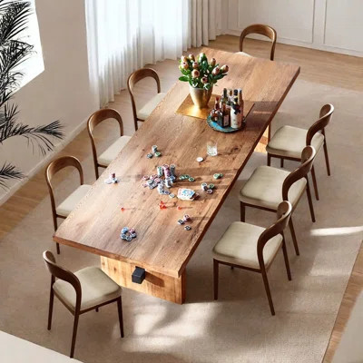 Fashion classic rectangular solid wood dining table set | Wayfair North America
