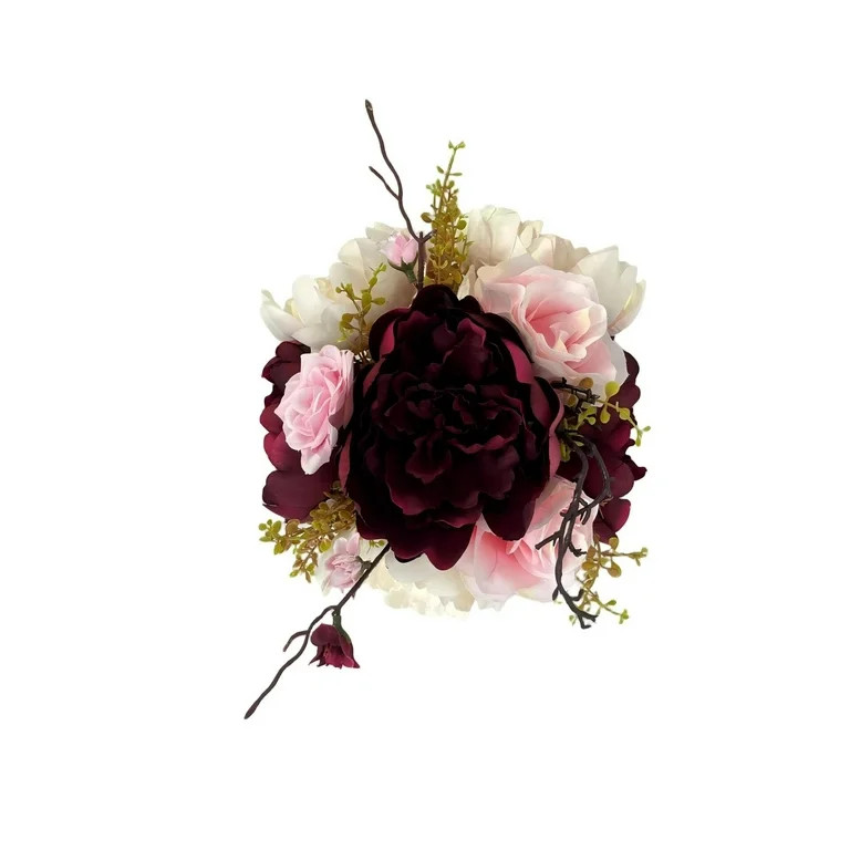 Artificial Rose Floral Arrangement in White Pot, by My Texas House | Walmart (US)