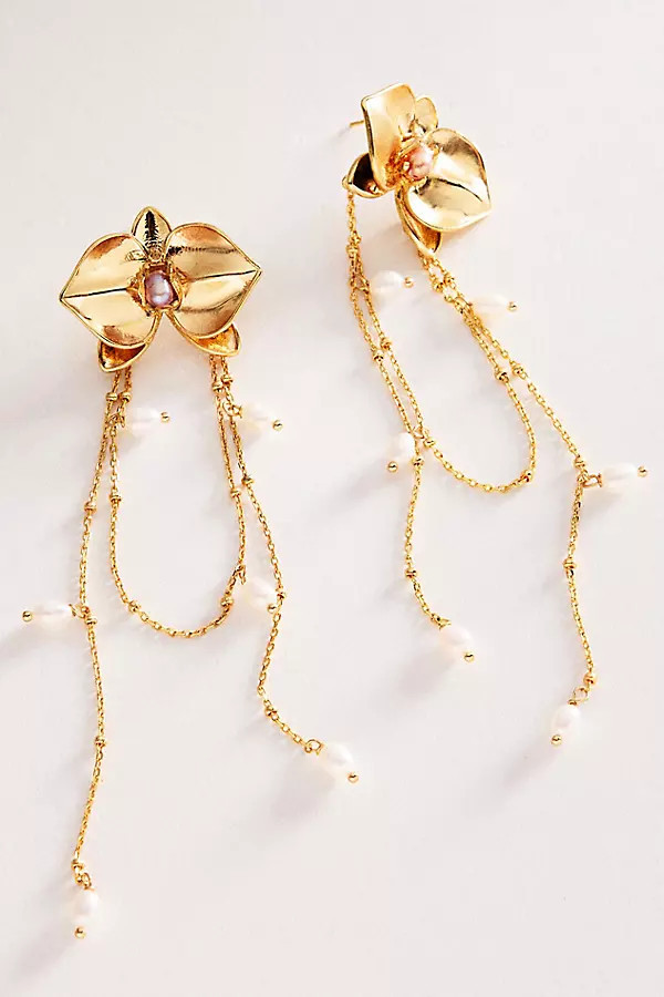 Drippy Floral Drop Earrings | Anthropologie (US)