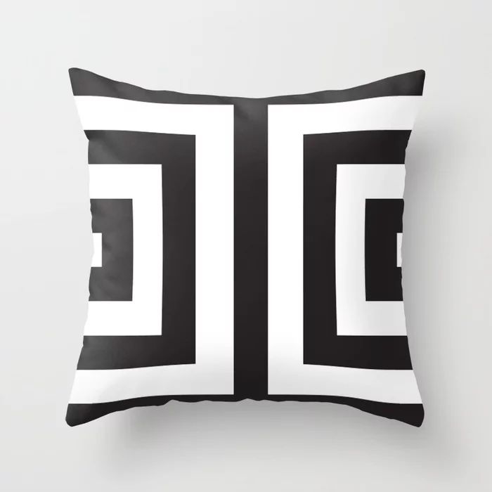 Black Greek Stripes Throw Pillow | Society6