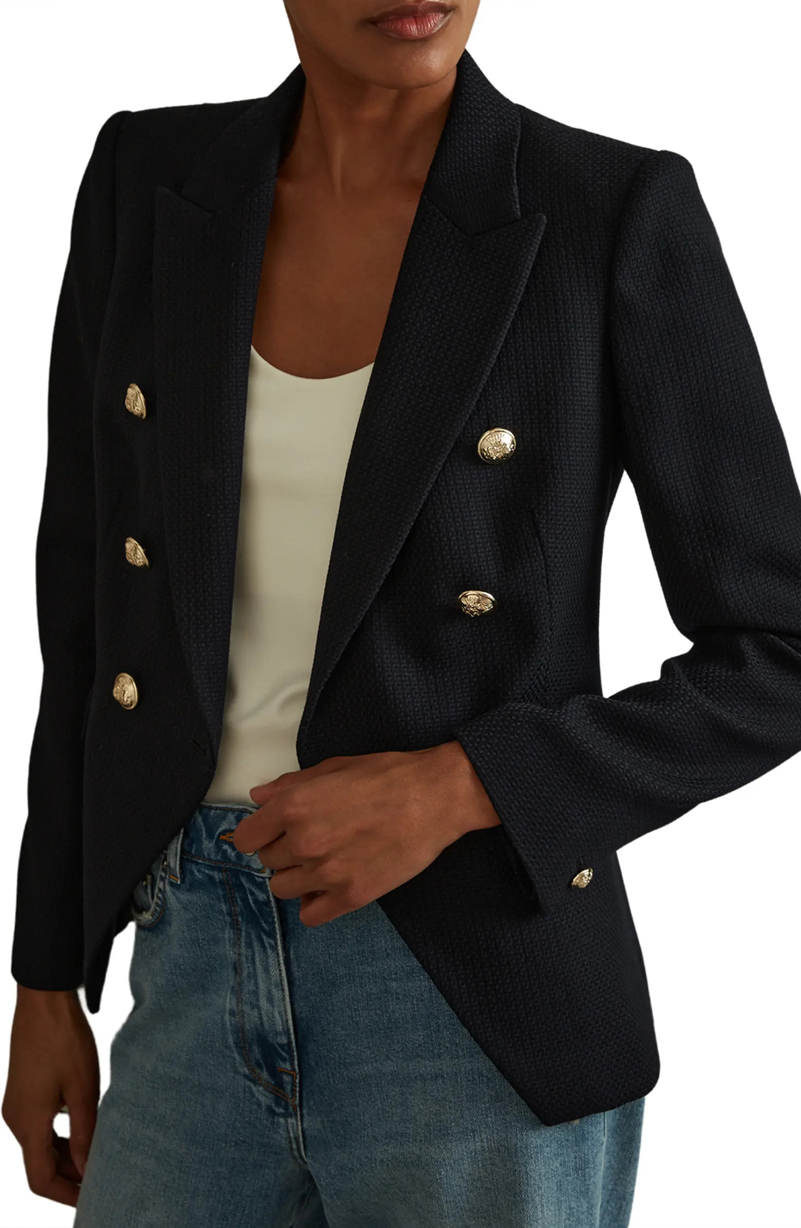 Reiss Tally Double Breasted Wool Blend Blazer | Nordstrom | Nordstrom