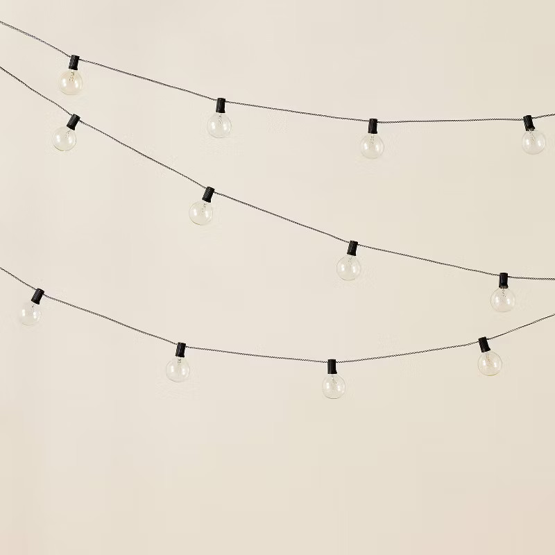 10ct Incandescent Indoor/Outdoor Orb String Lights Black/White - Hearth & Hand™ with Magnolia | Target