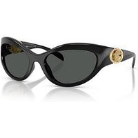 Versace 0Ve4485 Cat Eye Sunglasses - Black | Very (UK)