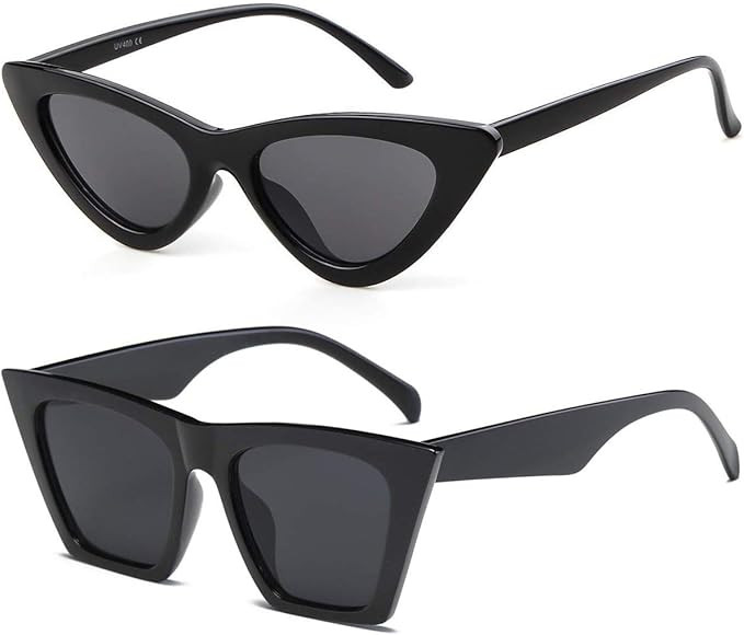Cat Eye Sunglasses Vintage Retro Plastic Frame Cateye Sunglasses for Women | Amazon (US)
