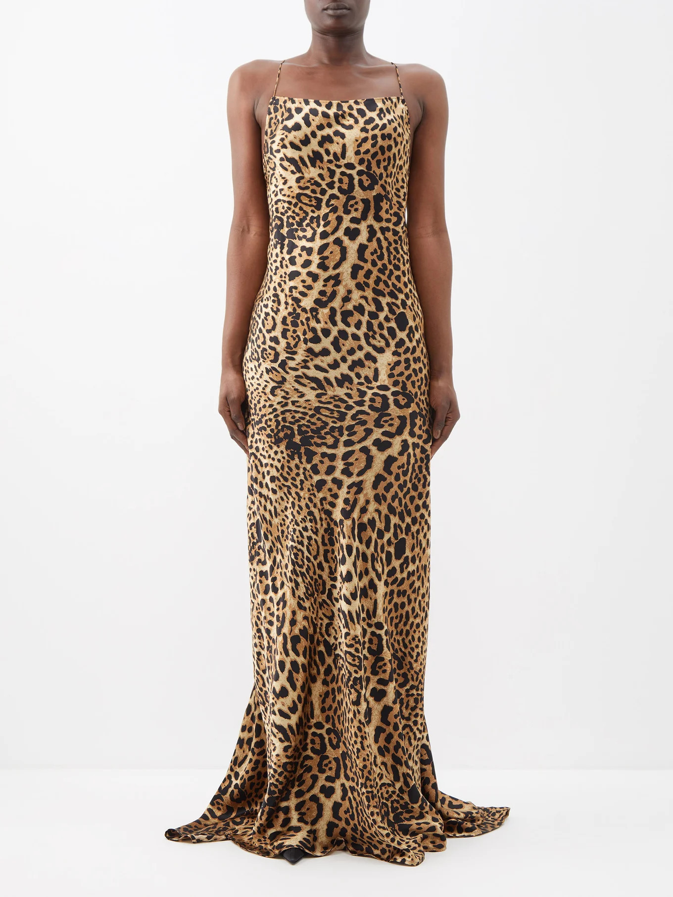 Elizabeth leopard-print silk-charmeuse gown | Matches (UK)