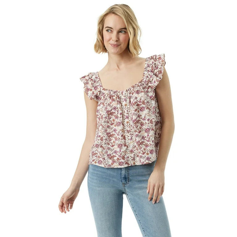 Jessica Simpson Women's and Women's Plus Flutter Sleeve Top | Walmart (US)