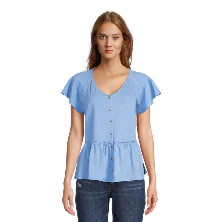 Time and Tru Women's Peplum Top, Sizes XS-XXXL | Walmart (US)