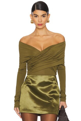 Paris Georgia Otto Bodysuit in Olive from Revolve.com | Revolve Clothing (Global)