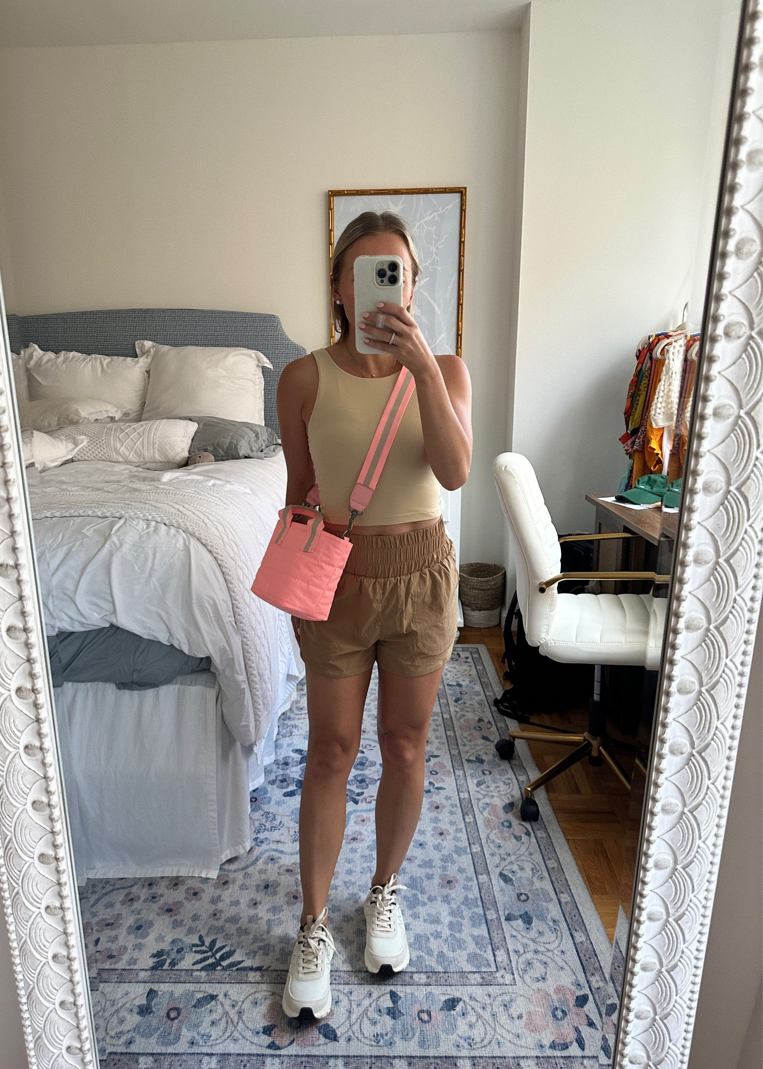 Target shorts and cute crossbody bag! Shorts are a little tight, I’m in the XS. Size up one size if you’d like them any looser. 🤎 #Target #shorts #crossbody 

#LTKFind #LTKunder50 #LTKFitness