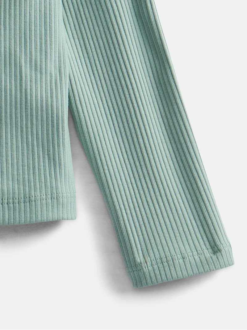 Wonder Nation Toddler Girls' Ribbed Cardigan with Long Sleeves, Sizes 18M-5T | Walmart (US)