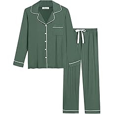Joyaria Womens Button Down Pajama Sets Long Sleeve Pj Pants Set Sleepwear | Amazon (US)