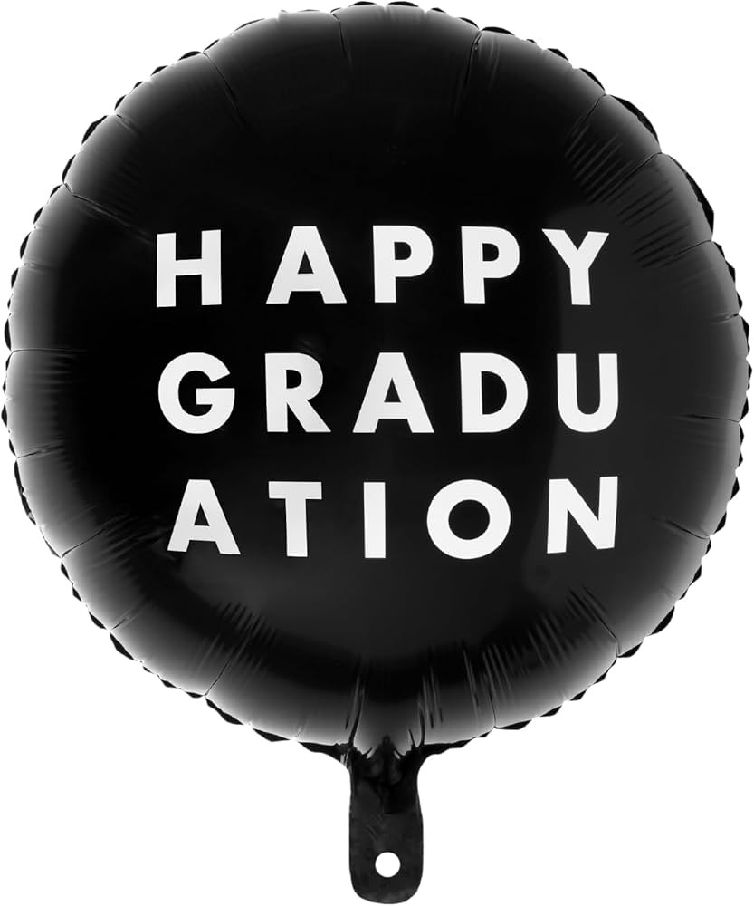 Bonjour Fête Black Happy Graduation Foil Balloon | Graduation and Party Decorations | Premium Pa... | Amazon (US)