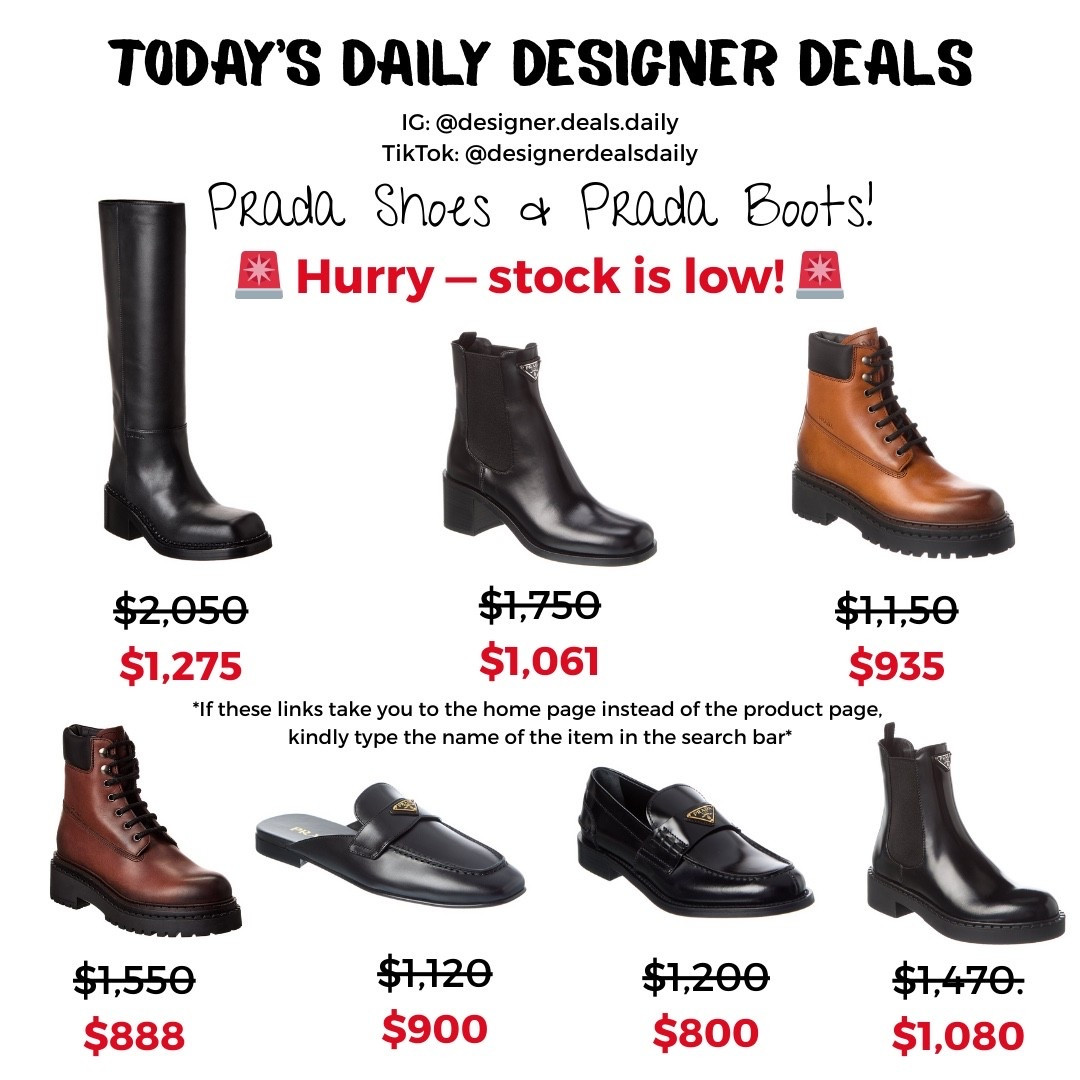 Prada sale! Prada shoe sale! How awesome are these designer deals on Prada boots & Prada booties?! These are the perfect fall boots!👢 I also found Prada mules and Prada loafers on sale 🍞 

#LTKSeasonal #LTKSaleAlert #LTKShoeCrush