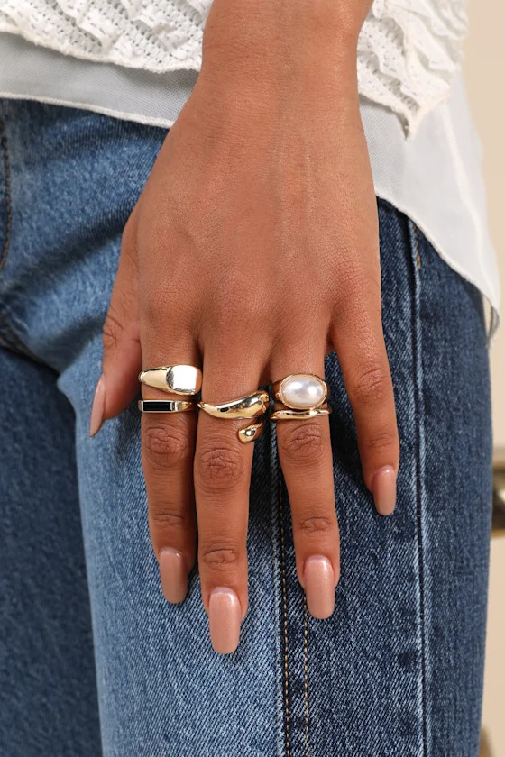 Kensley Gold Six-Piece Statement Ring Set | Lulus