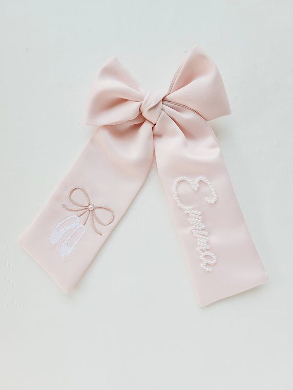 Ballerina Shoes Embroidered Bow With Name | Etsy | Etsy (US)