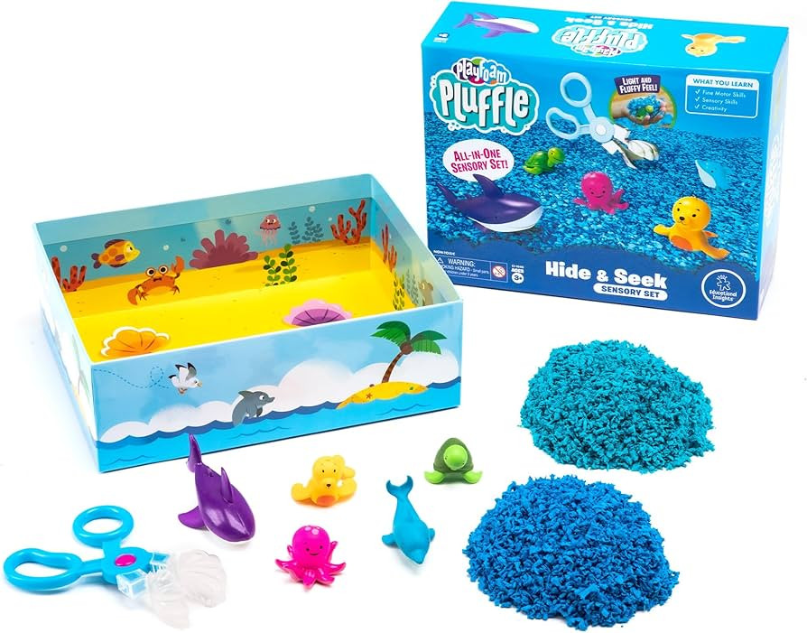 Educational Insights Pluffle® Ocean Sensory Set with 2 Colors of Pluffle, 9 Piece Set, Ages 3+ | Amazon (US)