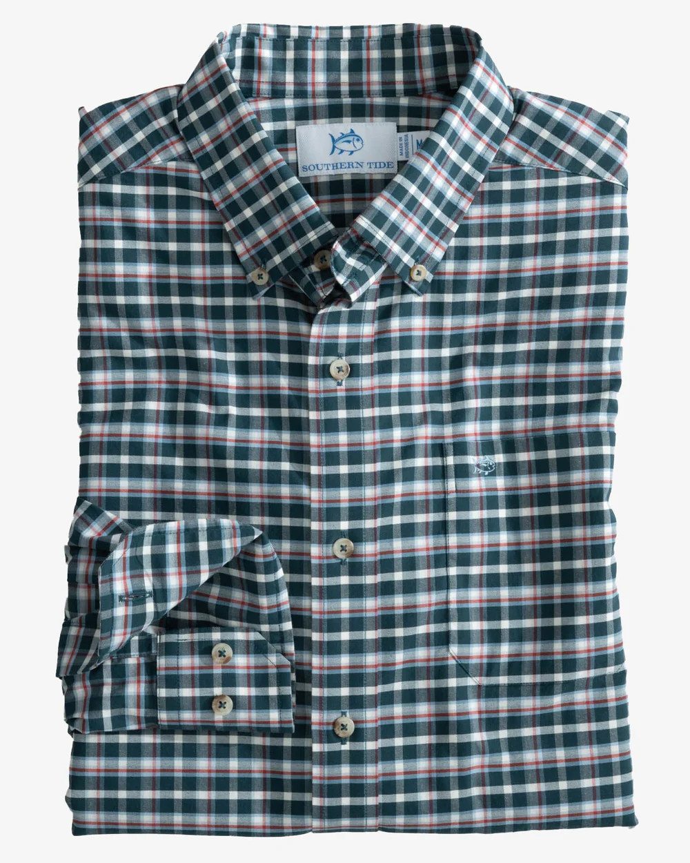 Coastal Passage Bowden Plaid Long Sleeve Sport Shirt | Southern Tide
