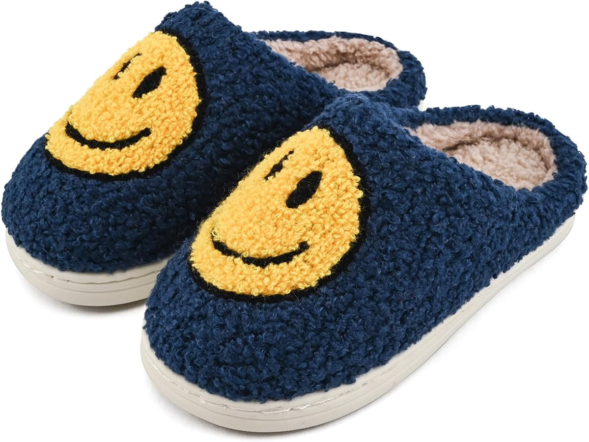 COVS Cute Kids Smile Face Slippers for Girls Boys Soft Plush Happy Face Slippers Non-Slip Toddler... | Amazon (US)