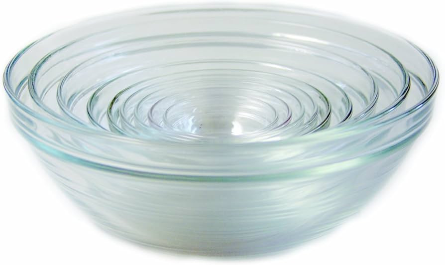 Duralex Made In France Lys Stackable 9-Piece Glass Bowl Set,Clear | Amazon (US)